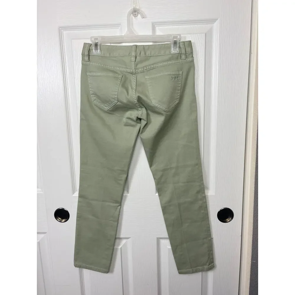 Tory Burch Alexa Cropped Skinny Jeans Light Green Size 25